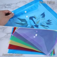 Portefeuilles en plastique A4 transparents, enveloppes de documents, portefeuilles Popper avec bouton