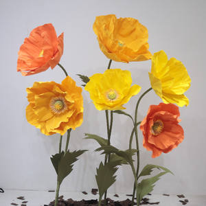 Exhibición de Flores para Ventanas, Soporte Independiente, Papel Grande, Organza, Amapola, Girasol, Flores Artificiales Gigantes para Decoración de Bodas y Eventos - Product Image 6