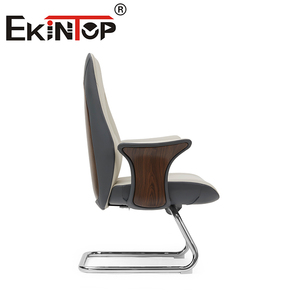 Ekintop-<span class=keywords><strong>Silla</strong></span> de oficina giratoria moderna de cuero nórdico con base de aluminio para mesas y sillas de oficina y conferencias - Product Image 4