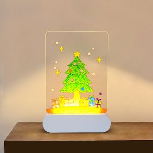 Acrylic <span class=keywords><strong>Led</strong></span> Hình Vuông Bảng Vẽ Cho Trẻ Em Ấm Trắng Phát Sáng Khô Xóa Doodle Lưu Ý Bảng Tin Với 7 Bút Đồ Chơi - Product Image 5