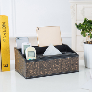 Caja de Almacenamiento Multifuncional de Cuero, Creativa y Sencilla, para el Hogar, Sala de Estar, con Impresión de Texto, Venta al Por Mayor - Product Image 2