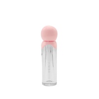 Nouveau tube d'emballage vide pour brillant à lèvres et huile à lèvres, 5 ml, rose transparent, à paroi épaisse, en plastique, avec bouchon à vis, personnalisable, de forme irrégulière