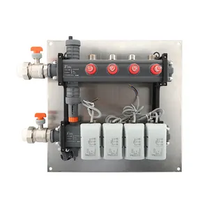 난방 시스템의 상부 모세관 물 순환을 위한 전용 온도 조절기를 갖춘 제조업체의 전기 차단 밸브 매니폴드