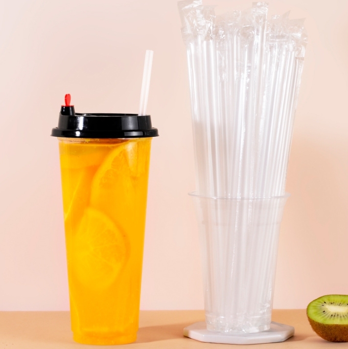 Disposable Plastic Straws Bendable Spiral Flexible