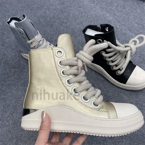 New Hot <strong>Sale</strong> Latest Casual <strong>Leather</strong> Shoes Luxury <strong>Trainers</strong> Ankle Lace up Sneaker Zip High-TOP Flats <strong>Black</strong> Ankle Boot for <strong>Women</strong> - Product Image 5