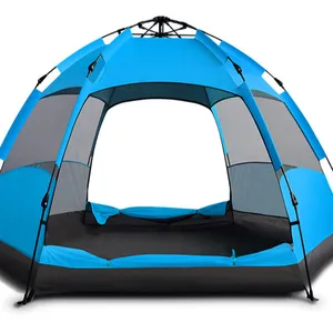 Tenda automática Hexagon tenda mudando chuveiro banho festa grande família impermeável dossel camping barracas ao ar livre