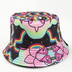 Flower Animal Cartoon Printed Fisherman <b>Hat</b> Reversible Bucket Cap <b>Hat</b> - Product Image 5