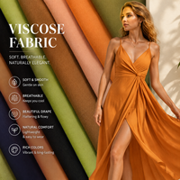 Tissu en viscose teint uni écologique certifié OEKO-TEX, tissu en rayonne tissé doux pour une mode durable