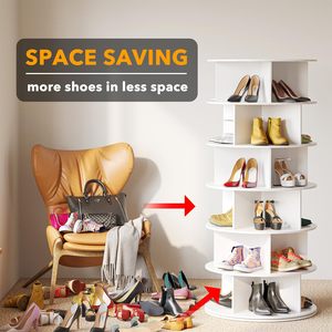 360 Degree <b>Rotating</b> <b>Shoe</b> <b>Rack</b> 7 Tier Floor Standing Multi Layer Storage For Bedroom And Living Room - Product Image 5
