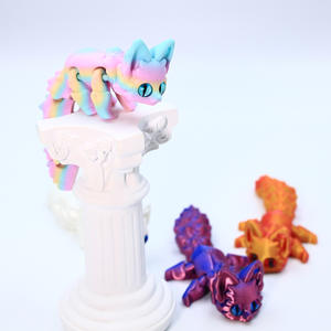 3D Printed Creative <b>Fox</b> & Kitten Keychain Pendant Plastic Decorative Movable Tail Jewelry <b>Ornament</b> - Product Image 4