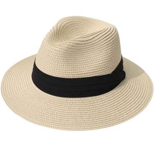 Chapeau Panama Fedora en paille personnalisé avec logo, large bord, pliable, pour hommes et femmes. pour la plage, le soleil, les voyages, la pêche, les sports - Product Image 5