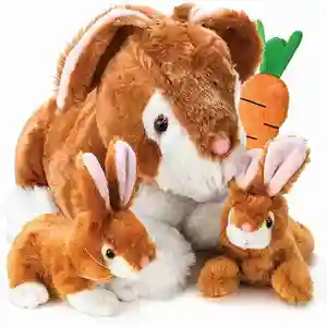 भरवां खरगोश पशु नरम चलनेवाली आलीशान ग्रे/ब्राउन/सफेद खरगोश प्यारा आलीशान खिलौने के लिए उपहार
