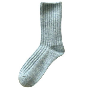<span class=keywords><strong>Chaussettes</strong></span> d'hiver en <span class=keywords><strong>laine</strong></span> thermique côtelée <span class=keywords><strong>pure</strong></span> à rayures verticales pour femmes - Product Image 5