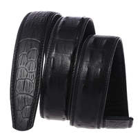 LY35-3187 Prix de gros Ceinture de luxe pour homme en cuir véritable imprimé crocodile, sans boucle