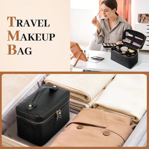 Borsa per Cosmetici Personalizzabile in Pelle PU Impermeabile, Organizer da Viaggio per Trucchi con Divisori - Product Image 2