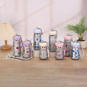 Mini Thermos Cup Titanium Coated Small Capacity Portable Water <b>Bottle</b> With Strap For Gift <b>Pink</b> Purple White Blue - Product Image 1