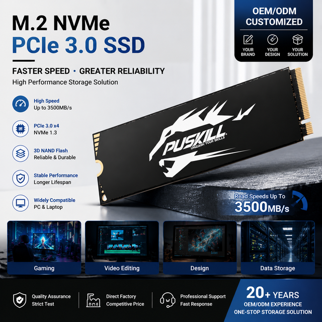 PUSKILL M.2 2280 NVMe SSD for Laptop Notebook PS5 PCIe 3.0 Internal Solid State Drive Upgrade 3D NAND