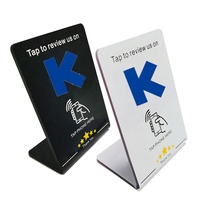 Support de menu personnalisable en acrylique PVC mat avec NFC pour avis Google, code QR imprimable pour restaurant