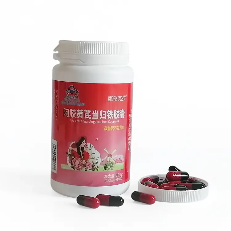 Algemene Gezondheidsvoeding Voor Mannen En Vrouwen Kruidensupplement Ejiao Huangqi Angelica Ijzeren Capsule