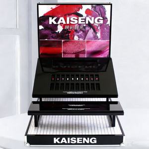 アクリル製化粧品カウンターディスプレイスタンド、取り外し可能なL字型カウンタートップ、LEDライト付きリップスティックディスプレイスタンド - Product Image 3