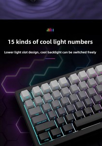 Clavier mécanique Keywin personnalisé, tri-mode, RGB, hotswap, avec joint d'étanchéité, lettres latérales RGB, clavier de jeu mécanique avec bouton rotatif - Product Image 2