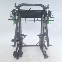 Rack de Squat Professionnel en Acier pour Usage Domestique, Équipement de Gym Cage Power Rack Smith Machine avec Pile de Poids 75kg*2 pour Musculation Bras Unisexe