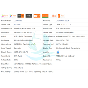 จอ LCD ขนาด<span class=keywords><strong>27</strong></span>นิ้ว LM270WR8 LM270WR8-SSC1 SSC1 HD 4K 3840*2160 60Hz สำหรับ <span class=keywords><strong>Lenovo</strong></span> <span class=keywords><strong>Qreator</strong></span> ALL IN ONE - Product Image 4