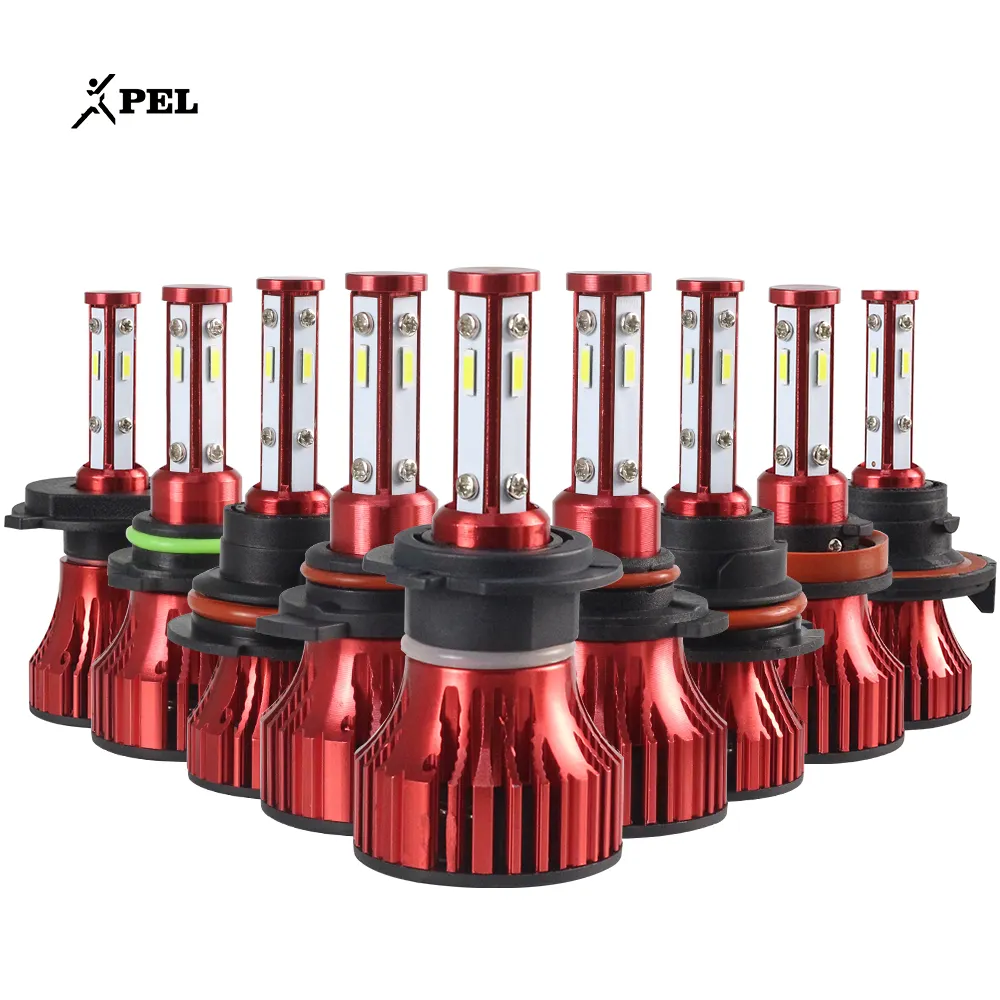 PEL Factory wholesale 4-sided led headlight bulb car light 6000k 9005 h4 h7 h11auto headlamp kits