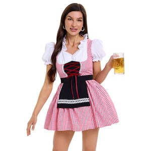 Ensemble de costume de demoiselle d'honneur pour le Mardi Gras/Carnaval, inspiré des films et séries TV, jupes et tablier inclus, uniforme imprimé multicolore - Product Image 2