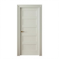 Puerta Interior de Madera Estilo Shaker 30x80, Blanca Preimpregnada, Puerta Shaker de 5 Paneles para Proyectos de Viviendas y Apartamentos Americanos