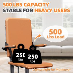 Chaise pliante à hauteur réglable et à roulettes en PU avec matériau métallique Chaise pour personnes âgées pour la maison et les hôpitaux - Product Image 5