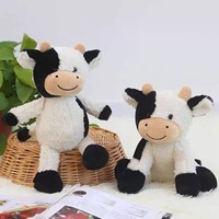 Nouveau Style Vente Chaude Cadeau D'anniversaire Poupée Vache En Peluche Noir et Blanc Souriant Rose Vache