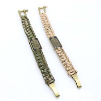 Bracelet de survie en paracorde pour homme, fait main, réglable, avec boucle en métal drapeau américain 550, accessoire de camping et de randonnée