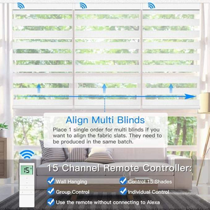 Stores zébrés motorisés double couche de luxe à commande intelligente via application Wi-Fi, <span class=keywords><strong>silencieux</strong></span> et intégrés, pour fenêtres - Product Image 2