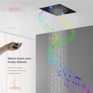 Lemfo SUS 304 — pommeau <span class=keywords><strong>de</strong></span> <span class=keywords><strong>douche</strong></span> à Led, 400x400mm, convertisseur <span class=keywords><strong>de</strong></span> couleurs, éclairage <span class=keywords><strong>de</strong></span> pluie, <span class=keywords><strong>douche</strong></span> à musique, 16 couleurs - Product Image 5