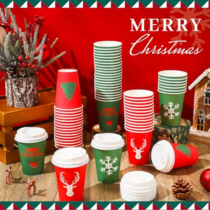 Gobelets en papier biodégradables à double paroi avec logo personnalisé, 8oz, 12oz, 16oz, 20oz, revêtement PE, pour boissons chaudes, café, latte, avec couvercles - Product Image 4