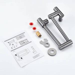 Grifo Mezclador de Cocina Plegable de Acero Inoxidable 304 con Rotación de 360 Grados y Diseño Moderno para Montaje en Pared - Product Image 6