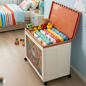 Shenyu 70-inch công suất lớn trẻ em Đồ chơi hộp lưu trữ bánh xe có thể gập lại thiết kế PP vật liệu đa chức năng cho quần áo đồ chơi - Product Image 6