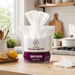 Lingettes désinfectantes pour cuisine Wipes Plus, parfum citron, sans alcool (230 lingettes) - Product Image 2