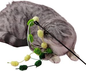 New Hot Sale Interactive Pet Teaser <b>Stick</b> Toys With Bell for Cats Training Colorful Plush <b>Ball</b> Cat Teaser <b>Stick</b> Toys - Product Image 2