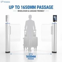 Torniquete de Paso para Peatones en Estacionamientos, 1650 mm de Ancho Ultra Amplio, Barrera de Acceso para Sillas de Ruedas, Control de Acceso