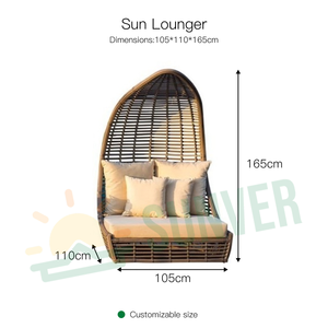 Sdraio Pieghevole in Rattan Portatile Famosa su Internet per Hotel, Tempo Libero all'Aperto, Cortile, Giardino, Nido d'Uccello, Spiaggia, <span class=keywords><strong>Piscina</strong></span> - Product Image 4
