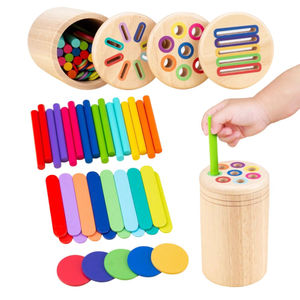 Juguetes Montessori para Bebé 3 en 1, <span class=keywords><strong>Actividades</strong></span> con Vasos de Clasificación por Color, Habilidades Motrices Finas, Juguetes Sensoriales para Niños Pequeños, Juguete de <span class=keywords><strong>Madera</strong></span> INNOTOP para Edades 3-7 - Product Image 1