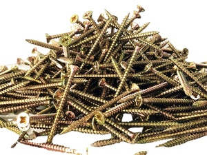 Tornillo <span class=keywords><strong>para</strong></span> aglomerado <span class=keywords><strong>Spax</strong></span> de cabeza plana doblemente avellanada Pozi, cincado en blanco y amarillo, utilizado en <span class=keywords><strong>madera</strong></span> - Product Image 1