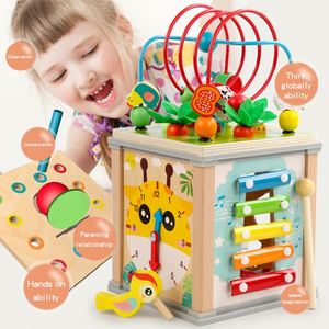 Jouet éducatif 10-en-1 avec labyrinthe à billes et trieur de formes, cadeau de développement pour les enfants de 18 mois et plus, cube d'activités en bois - Product Image 2
