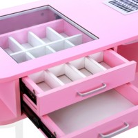 Mesa de Manicura de Gran Venta en Rosa para Salón de Belleza Estación de Spa con Cajones Escritorio para Tienda de Uñas Tocador