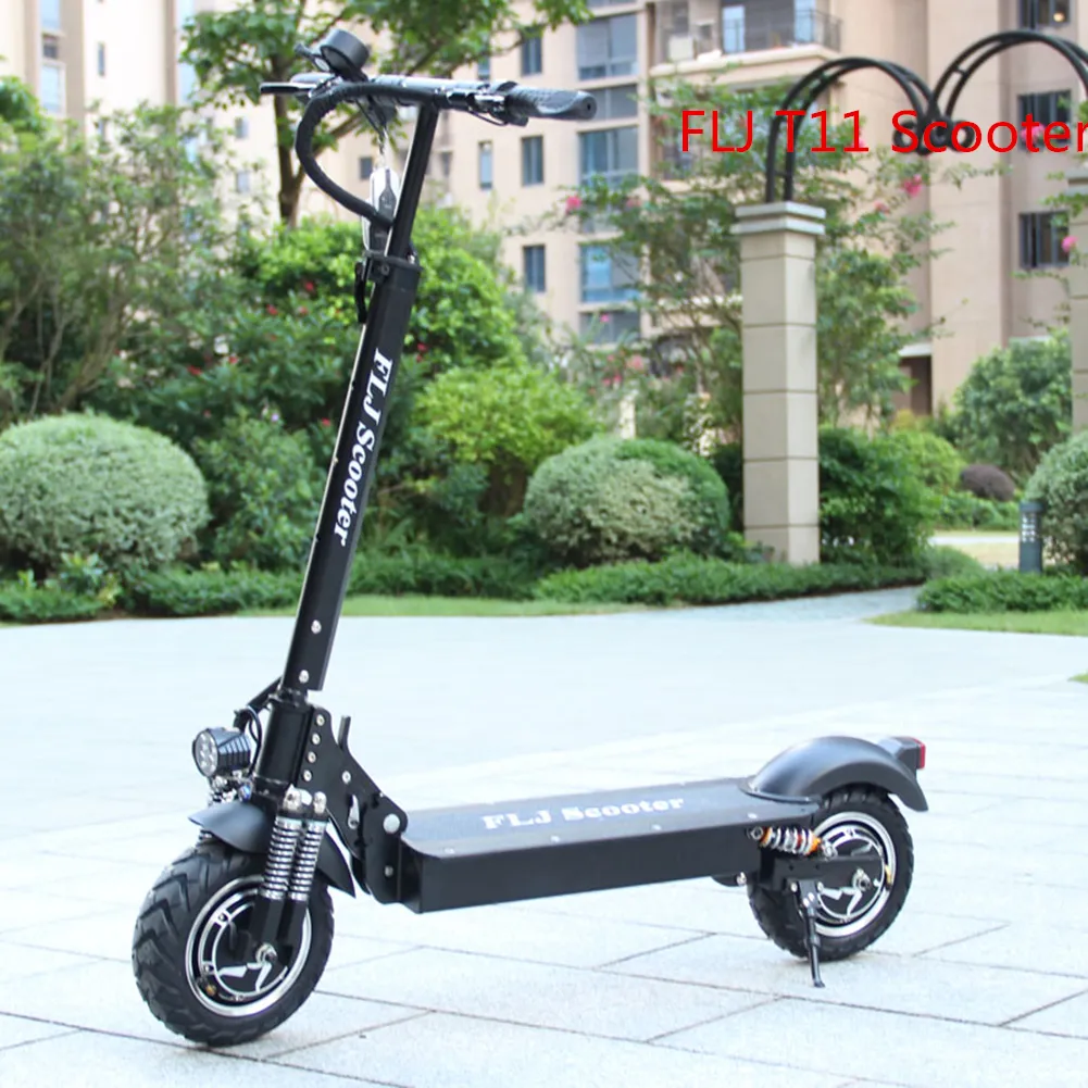 FLJ Classic T11 Model High Quality 52v 2400w 10 inch Electric Scooter with Seat for Adults, Electric Kick Scooter Electric Bike