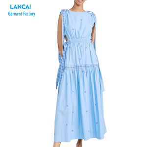 Vestido Largo sin Mangas con Bordado de Nuevo Estilo, Decoración en el Hombro - Product Image 3