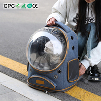 Sac de transport panoramique pour chat, détachable, en maille respirante, ajustable, en polyester, pour petits chiens, avec logo personnalisé OEM