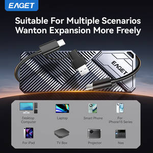 Eagle SE2000 Custom Logo <span class=keywords><strong>M</strong></span>.<span class=keywords><strong>2</strong></span> NVME perangkat keras penutup 20Gbps USB3.0 aluminium eksternal SSD Case antarmuka USB - Product Image 5